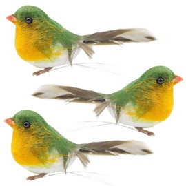 IRYNA 3 Pcs Handmade Robin Garden Ornament Birds, Simulated Bird Ornaments Robin Garden Decorations Outdoor Home Decor