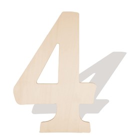17 Inch Large Wooden Numbers, Blank Wooden Number 4 Shape Cutouts Big Unfinished Wood Numbers Signs for Craft Wall Decor Painting Birthday Wedding Party Decoration Kitchen Room Home Decorations