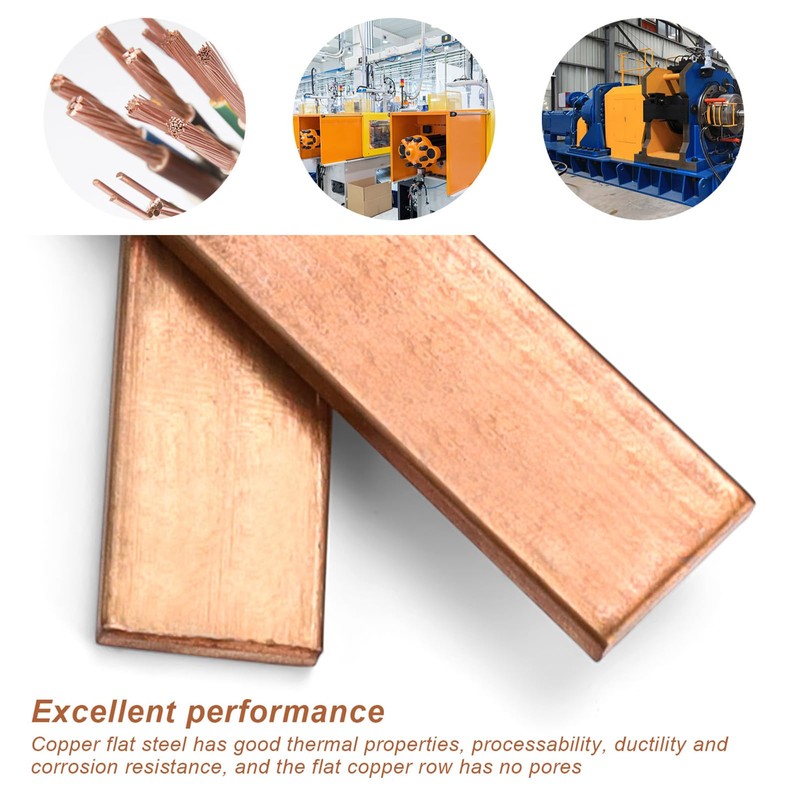 Copper Flat Bar, JANDH 2 Pieces Copper Plate, 100mm x