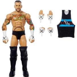Mattel WWE Top Picks Elite Action Figure & Accessories Set, CM Punk 6-inch Collectible with Swappable Hands, Ring Gear & 25 Articulation Points