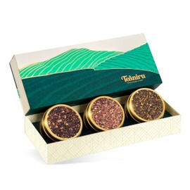 Teaniru, Novelty Tea Collection – Loose Leaf Tea Gift Set (3 Flavors, up to 50 Servings) | Premium Loose Tea Collection – Apple Cinnamon, Turmeric Masala & Rose Lemon Tea | Tea Lovers Gift