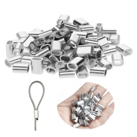 Batheidon 120 Stück Alu Drahtseilklemme Pressklemmen, Robuste Aluminiumhülsen für Seile und Kabel, Ovale Pressklemmen für Verbindungen, Rostfrei, Vielseitig einsetzbar für Bau, Outdoor und DIY (2MM)