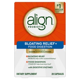 Align Probiotic Bloating Relief + Food Digestion, Probiotics for Women and Men, Promotes Digestive Health and Helps Support the Metabolism of Food,  Capsules (Packaging May Vary)
