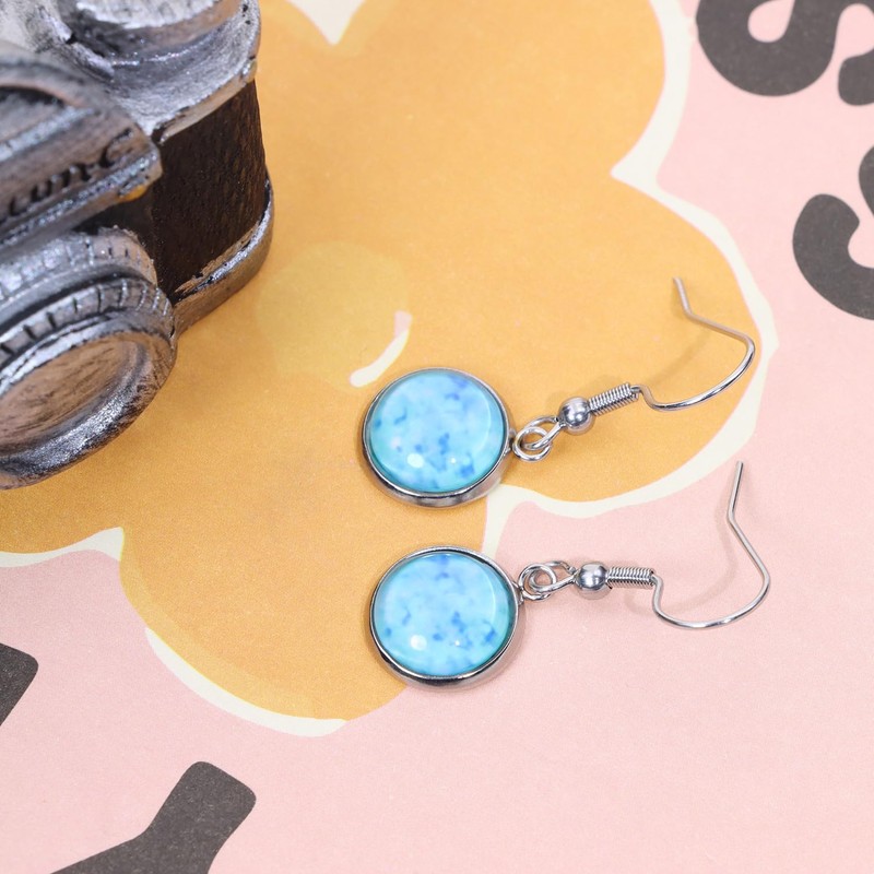 Shapenty Stainless Steel Earring Wire Fish Hook Blank Cabochon Bezel