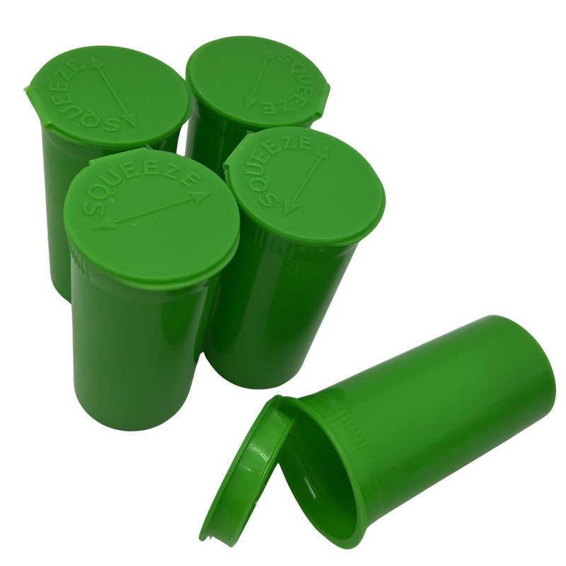 Multi-Use Airtight Empty Pill Bottles with Hinged Lids, 13 Dram