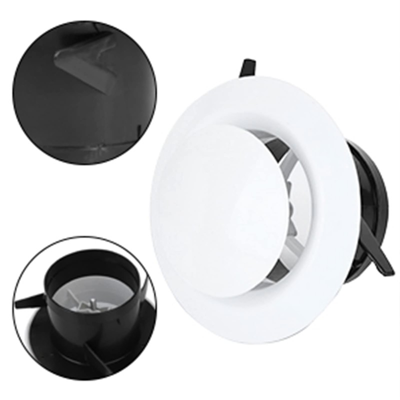 75 mm white plate valve, ABS adjustable vent cover on