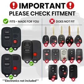 Dubbs Hardware Key Fob Shell Replacement for Toyota Remote - Fits HYQ12BBX HYQ12BAN | Lock Unlock Panic - Housing Case with Bottle Opener - No Electronics Included - (Blaze Orange, 2 Button)