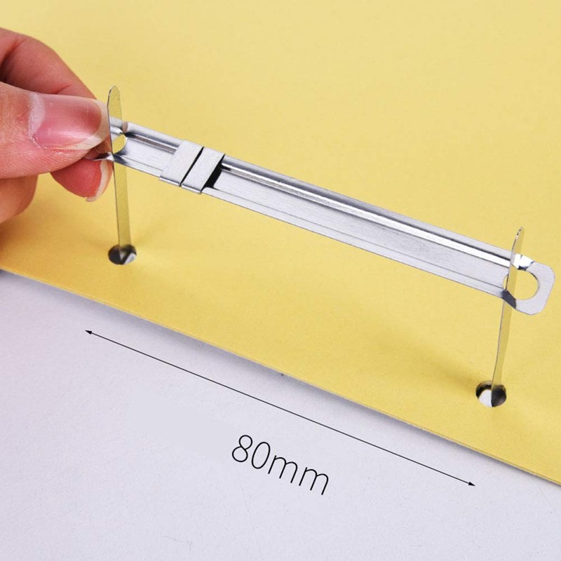 Metal Paper Fastener File Fastener,3.15"(80mm) Between 2 Hole,Box of 50