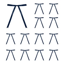 MECCANIXITY 50 Pcs 5x7" Twist Tie Bows Satin Ribbon Bows Wrapping Bows for Craft DIY Sewing Wedding Decor Birthday Party Treat Bags Dark Blue