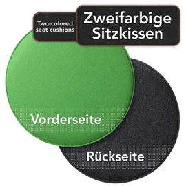 Sidorenko Comfortable Round Felt Seat Cushions, Diameter 34 cm, Set of 4 in 4 Colours, Washable Chair Cushions, Comfortable Seat Cover for Bench / Chair