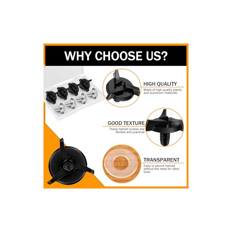 Pack of 8 Motorcycle Helmet Screws, Helmet Visor Screws, Motorcycle