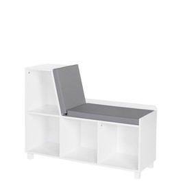RiverRidge RiverRidge Book Nook Collection Kids Reading Nook and White Cubby Storage Bench Toy Storage with Comfy Cushioned Seat And Cubbies Toy Organizer Book Nook Storage Bench