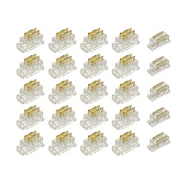 Masterwon 2-Pin LED Strip Connector Kit for Strip-to-Wire and Strip-to-Strip Joints on 5mm or 15mm Dual Row SMD 2835 Single Colour LED Light Strip (Pack of 25)