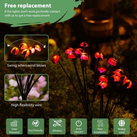 Solar Ladybug Garden Lights (2 Pack) - Waterproof Outdoor Floating Lights for Patio Lawn Landscape, Creative Design Decoration- Exquisite Solar Powered Garden Gift for Mom Lady, Christmas Gifts, Fall Decor