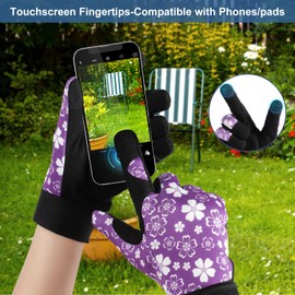 Gardening Gloves for Men & Women, Garden Gloves with Touchscreen Fingers, Working Gloves for Weeding, Digging, Planting, Raking and Pruning