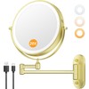 Auxmir 8'' Wall Mounted Lighted Makeup Mirror, 3200mAh Rechargeable Double-Sided