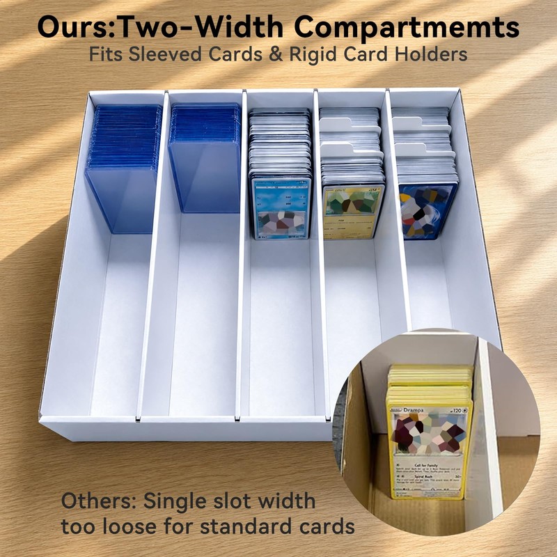 Trading Card Storage Box for Bulk Card Organizer,5 Rows With