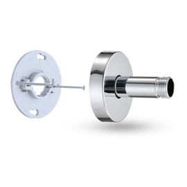 RAINREVIVE 3 Inch Shower Arm with Flange and Stabilizer Bracket, Ceiling Mount Replacement Rain Shower Head 304 Stainless Steel Straight Arm For Fixed Shower Head, Chrome