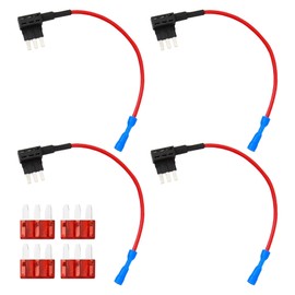 4-Pack Add a Circuit Adapters, Micro 3 Fuse Tap Expandable Blade Style 12V Fuse Holders for Underglow Lights