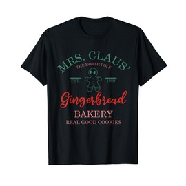 Mrs Clause Gingerbread Bakery Christmas Pajama Funny Costume T-Shirt