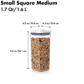 OXO Good Grips POP Container - Airtight Food Storage - 1.7 Qt Square (Pack of 4)