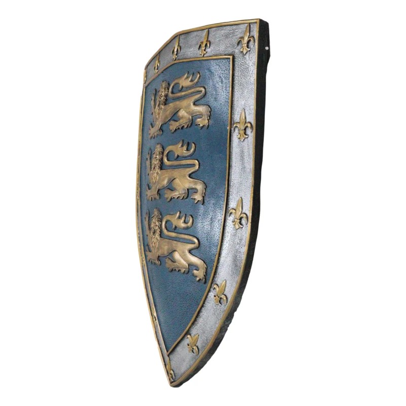 Large Medieval Knight Royal Arms Of England Three Lions Shield