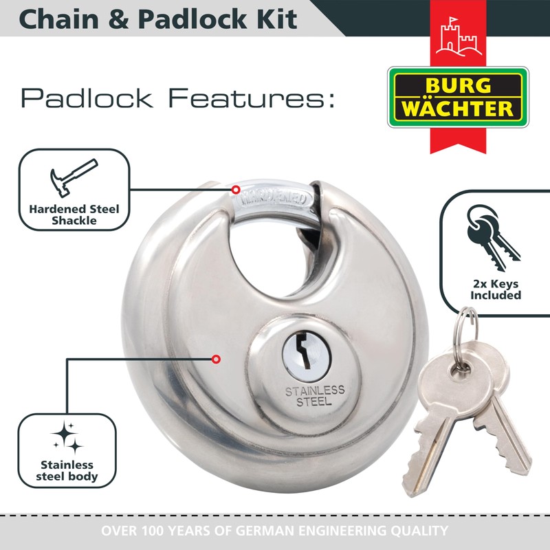 Burg Wachter SKM 6/60 SPL 60cm 6mm Security Chain &
