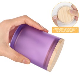 SHOWIN Thick Candle Jars for Making Candles 16 Pcs, 7 OZ Empty Jars with Wood Lids for Candle Making, Sample Container, Frosted Purple