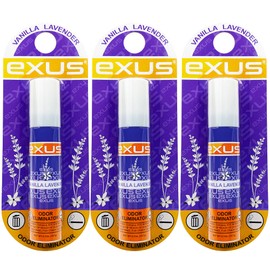 Exus Odor Eliminator & Air Freshener Spray For Strong Odors, Use for house, car, bathrooms, Kitchen, office. Strong Air freshener - 0.7 Oz. (Vanilla 3 pack)