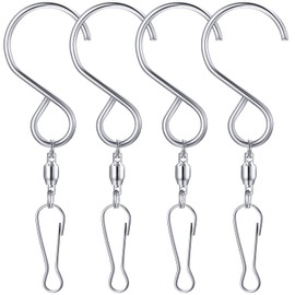 Mudder Swivel Hooks Clips for Hanging Wind Spinners Crystal Twisters and Party Supply (4 Pack)