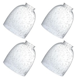 4 Pack Clear Seeded Glass Replacement,2-1/8" Fitter, 5.47" High, 4.76" Diameter Shades Covers for Ceiling Fan Light Fixtures Pendant Lighting Chandelier Vanity Light Kitchen Island Light.