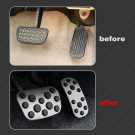 Xotic Tech Aluminum Non-Slip Accelerator Brake Paddle Foot Pedal Pad Cover Replacement Protector with Rubber Handle, Compatible with Toyota Corolla/Corolla Cross 2020-2023 (Silver)