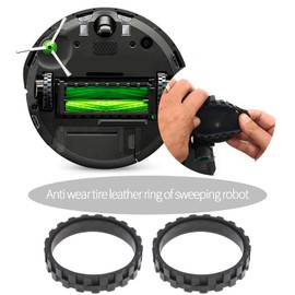 OTOTEC 4PCS Wheel Tires Compatible with IROBOT ROOMBA Wheels Series 500 600 700 800 900 e5 e6 i7 Full Range of Models Anti Slip Great Adhesion and Easy Assembly