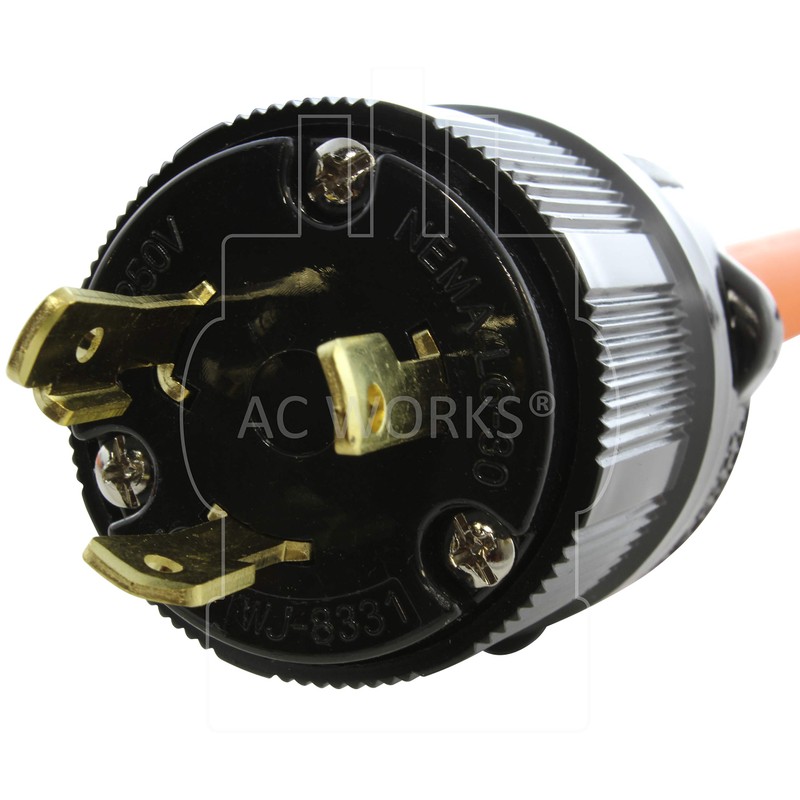 AC WORKS L6-30P 30-Amp 250-Volt Locking Plug to NEMA 6-20R