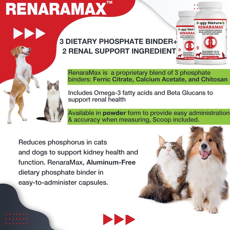 RENARAMAX Dietary Phosphate Binder and Renal Support Supplement for Cats