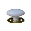 Window Handle Oval White and Brass QUINCADECO