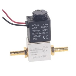 HHJGURBEN Compressor Valve 1/4" Normally Closed Pneumatic Aluminum Solenoid Valve 12V 24V Voltage Suitable for air Water Oil(2V025-Wire-BT-4mm,24V DC)