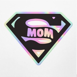 Holographic Decal Stickers Of Super Mom Premium Waterproof Vinyl Decal Stickers For Laptop Phone Accessory Helmet Car Window Mug Tuber Cup Door Wall Decoration ANDVER3039520HO110422