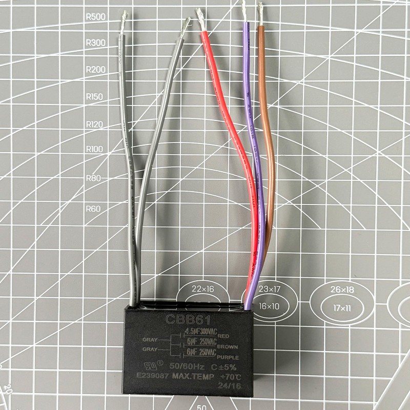 YukiHalu Ceiling Fan Capacitor CBB61 4.5uF + 6uF + 6uF