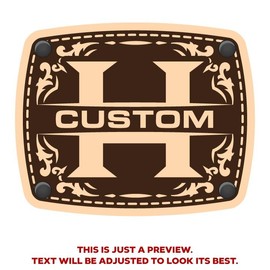 CityLocs Custom Initials Hat with Engraved Leather Patch - Letter: H, Hat Color: Black Snapback