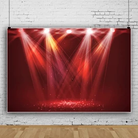 YongFoto 3 x 2.5 m Vinyl Stage Photo Background Bokeh Red Shinning Light Glitter Headlight for Concert Music Show for Party Event Photography Video Background Studio Props Wallpaper