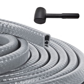 Car Door Edge Guards Gray, 32.85Ft(10M) Car Door Edge Protector Rubber U Shape Edge Trim Universal Fit for Jeep Trucks Offroad SUV All Vehicles with Rubber Mallet(Gray 32.8FT)