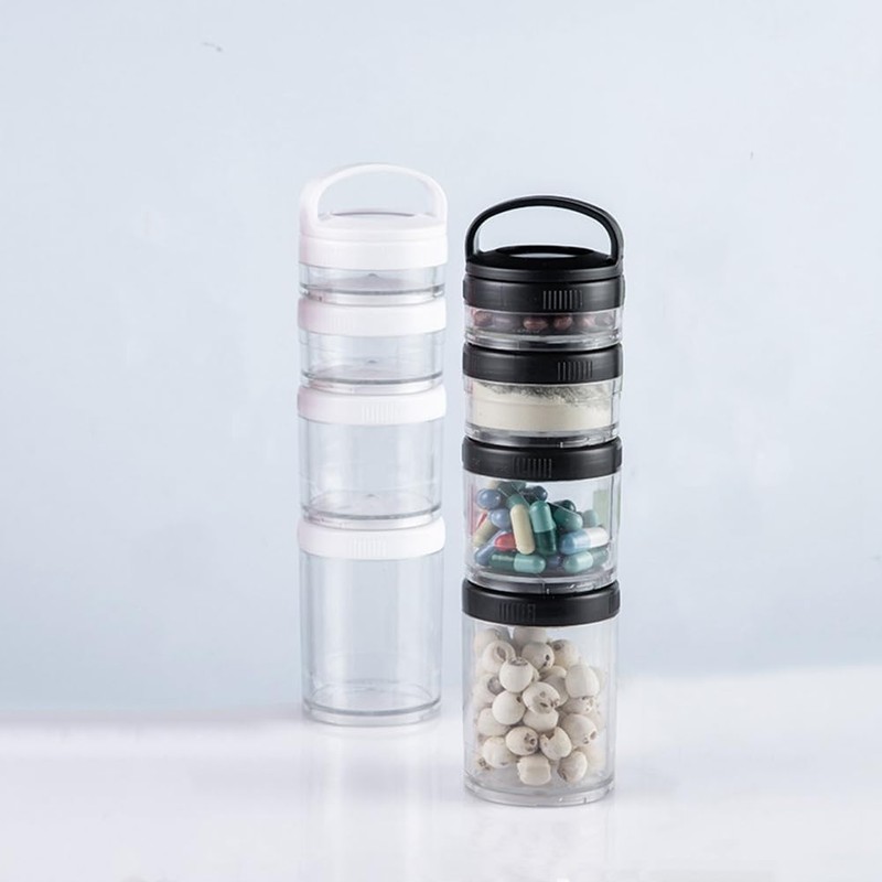 TOBEOME Stackable Snack Containers for Children and Adults, 4 Stackable