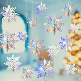 Hopeholic Christmas Decorations Set, Snowflakes, Christmas Ornaments, Rainbow 3D 3D Hanging Set of 12, Christmas Garland, Party Supplies, Wall Decor, Cute, Decoration, Decoration, Interior,