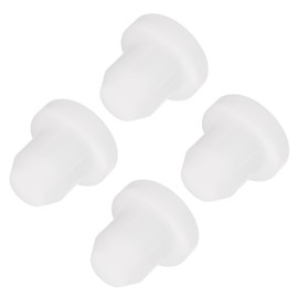MECCANIXITY 4pcs T-Shaped Silicone Plugs 6.5mm 1/4 Inch Dia Snap in Plug Hole Seal Cover Round Rubber Stopper for Kitchen Rubber Bulkheads Waterproof Sealing Plugs White