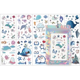Nizel KC certified premium children's tattoo stickers (set of 10) stick-on tattoo henna character copy, 1 piece, [HG] tattoo (dolphin - 10 sheets) / 니즈엘 KC인증 프리미엄 어린이 타투 스티커(10장세트) 붙이는 문신 헤나 캐릭터 판박이, 1개, [HG]타투(돌고래-10장)