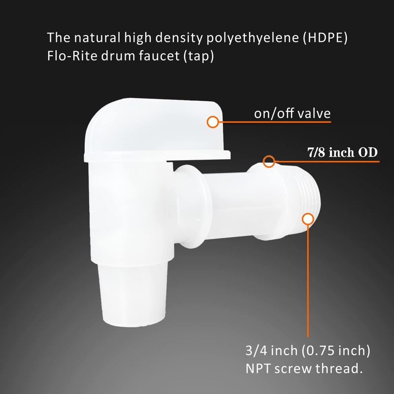 Toolazy 2-Pack of Spigot for 6 Gallon Container,3/4" White Plastic