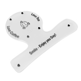 Clear-Ad - Round with Teaspoon Matte Finish Acrylic Coasters for Tea with Enjoy Your Day Logo - Set of 2