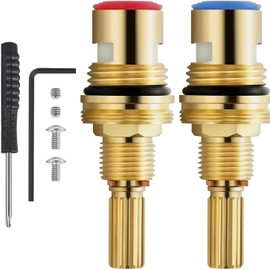 Válvulas de grifo de cerámica Válvulas de grifo resistentes goteo Carretes de repuesto para agua fría y caliente Cartuchos de disco con vástago cerámico de latón Carretes de agua fría y caliente