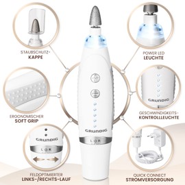 GRUNDIG Electric Manicure Set - Beautiful Nails Thanks to Power LED and 17-Piece Sapphire Accessories Pedicure Foot Care Set & Manicure Set with Accessories Reorder Electric Nail File (Manicure Set